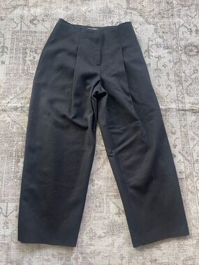 Acne Studios Black Murol Raw Front Pleated Wool Blend Felt Wide 2015 Trousers